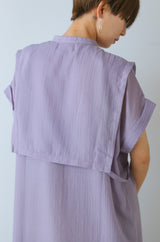 エプロンブザムカラーシャツワンピース