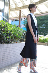 Vネックロングベスト