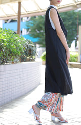 Vネックロングベスト