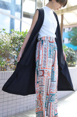 Vネックロングベスト