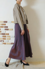 シャンブレーマキシフレアスカート