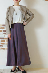 シャンブレーマキシフレアスカート