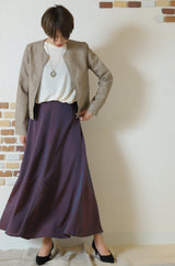 シャンブレーマキシフレアスカート
