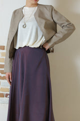 シャンブレーマキシフレアスカート