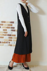 Vネックロングベスト