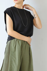 袖口リブフレンチスリーブプルオーバー