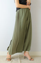 サイドプリーツワイドパンツ