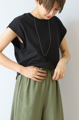 袖口リブフレンチスリーブプルオーバー