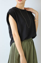 袖口リブフレンチスリーブプルオーバー