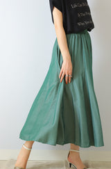 リブ切替フレアスカート