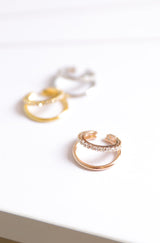 ビジュー2連イヤーカフ