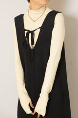 ケーブルカーディガン+ワンピースセット