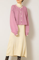 ケーブルカーディガン+ワンピースセット