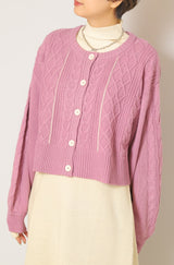 ケーブルカーディガン+ワンピースセット