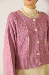 ケーブルカーディガン+ワンピースセット