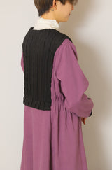 ケーブル異素材切替ワンピース