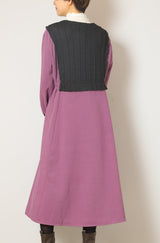 ケーブル異素材切替ワンピース