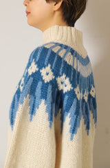 ノルディック柄ハイネックプルオーバー