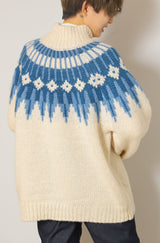 ノルディック柄ハイネックプルオーバー