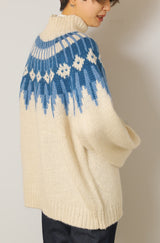 ノルディック柄ハイネックプルオーバー