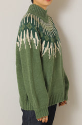 ノルディック柄ハイネックプルオーバー