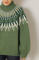 ノルディック柄ハイネックプルオーバー