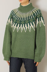 ノルディック柄ハイネックプルオーバー