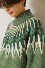 ノルディック柄ハイネックプルオーバー