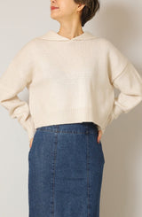 セーラーカラーショートニットプルオーバー