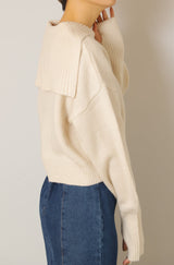 セーラーカラーショートニットプルオーバー