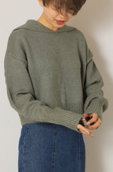 セーラーカラーショートニットプルオーバー