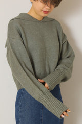 セーラーカラーショートニットプルオーバー