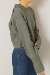 セーラーカラーショートニットプルオーバー