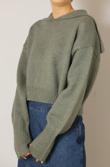 セーラーカラーショートニットプルオーバー