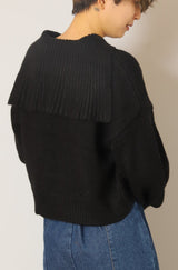 セーラーカラーショートニットプルオーバー