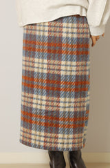 大判チェック柄タイトスカート