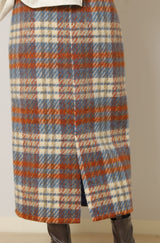大判チェック柄タイトスカート