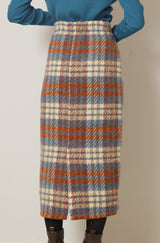 大判チェック柄タイトスカート