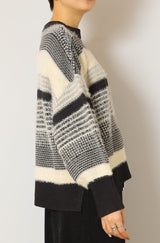 シャギーツイード風ニットプルオーバー