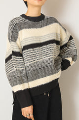 シャギーツイード風ニットプルオーバー