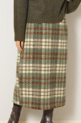 大判チェック柄タイトスカート