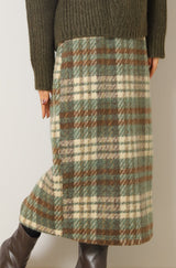 大判チェック柄タイトスカート