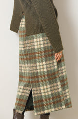 大判チェック柄タイトスカート