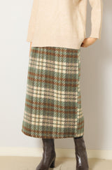 大判チェック柄タイトスカート