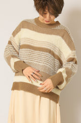 シャギーツイード風ニットプルオーバー