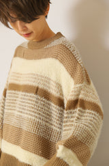 シャギーツイード風ニットプルオーバー