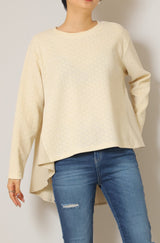 変形リブジャージーヘムチュニック