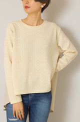 変形リブジャージーヘムチュニック