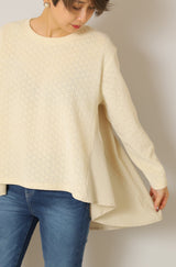 変形リブジャージーヘムチュニック