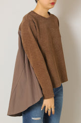 変形リブジャージーヘムチュニック